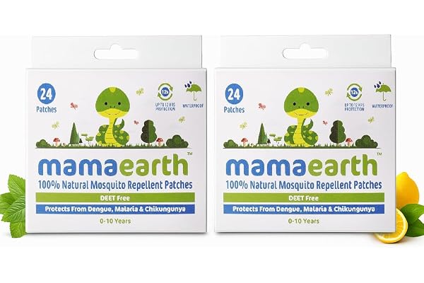 Mamaearth Natural Mosquito Repellent Patches - 24 pcs (Pack of 2) Waterproof Family Safe Strong Adhesive