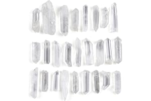 Jovivi Healing Crystals Set Clear Quartz Crystal Wand Small Quartz Crystal Gifts Clear White Quartz Points Polished Stones Spiritual Crystals Gemstones for Beginners Crystal Lovers Gifts,100g 0.22 lb