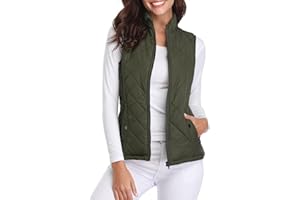 fuinloth Chaleco Mujer Acolchado Invierno Otoño Sin Mangas Chalecos Exteriores Sin Abrigo Ligero Con Cremallera