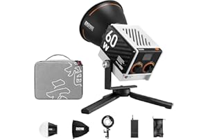 ZHI YUN ZHIYUN MOLUS G60 Combo [Oficial] 60W Luz de Video COB Bicolor 2700K-6500K Bluetooth APP Control Remoto Luz Continua Fotografia con Fuente de Alimentación DC/PD Tripode para Youtube Vlogging Boda