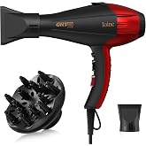 Professional Ionic Hair Dryer 2400W AC Motor Dryer with Curly Diffuser and 2 Nozzles, 40 Million Negative Ions Anti-Frizz Hom