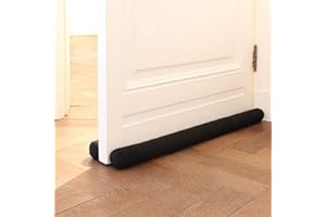 Rori Boudin de porte double 80 cm pour portes - protection Joint sol noir Butée traction contre le bruit et Draft Stopper rond Différentes tailles, (8089)
