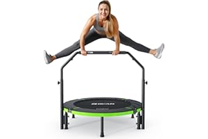 B BCAN Rebounder Trampoline for Adults, 40'' Foldable Mini Trampoline, Adjustable Foam Handle & Upgraded Stability, Exercise Trampoline Indoor Workout, Max Load 330lbs