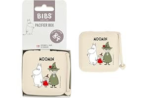 BIBS x Moomins Pacifier Box avec cordon. Porte-sucettes et stérilisateur. Entièrement en matériau de qualité alimentaire, sans bisphénol A - Ivory
