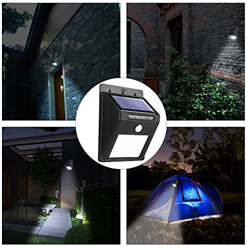 Miserwe Solar LED Lampen 2 Stück Solarbewegung Licht 8 LED angetriebenes Bewegung Solarlicht Outdoor Wasserdicht drahtloses angetriebenes Bewegung Solarlicht für Gärten - 2