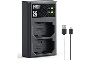 K&F CONCEPT NP-FZ100 Dual Slot Kamera Akku ladegerät, Schnellladegerät mit Micro USB & Typ-C Port für Sony Alpha A7 III, A7R III (A7R3), A9, a6600, a7R IV, Alpha a9 II, USB Kabel Akku-Ladegerät