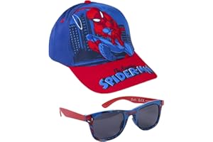 CERDÁ LIFE'S LITTLE MOMENTS Ensemble Lunettes de Soleil et Casquette Spiderman - 2 à 5 ans - Protection UV 400 et Filtre de Catégorie 3 - Casquette Enfant avec Scratch Réglable - Produit Original Conçu en Espagne