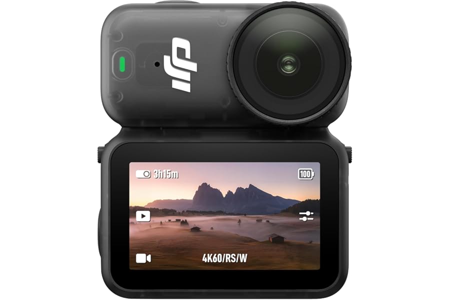 DJI Osmo Nano Standard Combo (64GB) - Small 4K/60fps Vlogging Camera with a 1/1.3″ Sensor, 143° Wide FOV Video, 200-Min Recording, Swift Content Transfer, Magnetic POV Cam 4K for Sports, Vlog