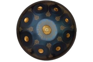 YUANZHOU Handpan Zungentrommel 22 Zoll Mandala Tank Drum Stahl Percussion Drum Instrument Mit Reisetasche 440hz,Blue-12Notes
