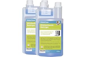 GlobaClean Środek do czyszczenia spieniania mleka do systemów mleka do ekspresów do kawy i ekspresów do kawy – płyn do czyszczenia spieniaczy do mleka (2 x 1 litr)