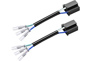 TECTICO H4 to Ba20d/ T19 LED Bulb Conversion Cable Extension Connector Wiring Harness for 12V Motorcycle Headlights, 2 Pieces