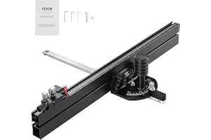 VEVOR Calibro per Troncatrice di Precisione, Fessura Standard, Troncatrice da Banco da Tavolo Lega di Alluminio Con Griglia 15 Fermi Angolari, Pistone Caricato a Molla Regolabile Disco Rimovibile