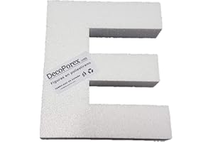 Decoporex – Letras de poliestireno de 20 cm de Alto. Letras de poliestireno expandido. (E, 20cm)