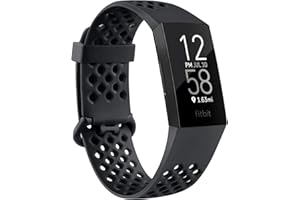 Yisica Bracelet Compatible pour Fitbit Charge 4 / Fitbit Charge 3, Sport en Silicone Respirant et Réglable, Bracelet de Remplacement avec Fitbit Charge 4 / Charge 3, Femme Homme,S/L
