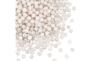 OLYCRAFT 440~450 Stück 4mm Natürliche Weiße Jade Perlen Edelstein Runde Lose Perlen Ungefärbte Runde Steinperlen Zwischenperlen Für Armbänder Halsketten Ohrringe DIY Schmuckherstellung Basteln