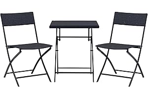 Outsunny Bistroset Polyrattan 3tlg. Balkonmöbel Set Sitzgruppe Essgruppe Gartenmöbel Garnitur