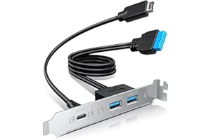 GRAUGEAR usb3 20Gbps Gen2x2 USB-C Front Panel Adapter, Motherboard Header Extension Cable, USB-C and Type-C Connectors [G-AD-ETC2A-20G]