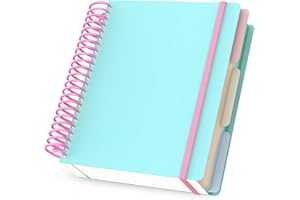 Yarotm Cahier A5 Ligné - 1 Pièce Carnet Spirale Bleu Lac - Journal Notebook A5 16.3x20.5cm - 90g/m² Papier Ligné Bloc Note - 240 Pages/120 Feuilles Cahier de Note A5 Couverture Souple et Spirale