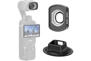 BRDRC Pocket 3 Wide Angle Lens, 0.72X Magnetic Wide-Angle Filter with Base Stand for DJI OSMO Pocket 3 Creator Combo Accessories - Expanded FOV of 112°