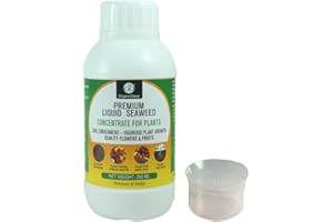 OrganicDews Liquid Seaweed Concentrate for Plants 250 ml with Measuring Cup 25 ml Fertilizer for All Indoor and Outdoor Plant