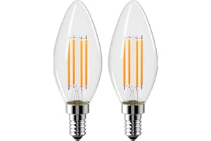 Vanke E14 LED Light Bulb Warm White 2700K, D Energy Class, 4W (40w Equivalent), 600 Lumen SES Small Edison Screw Bulbs, Non-Dimmable, 2-Pack
