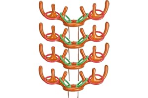 KATELUO 4 Sets Aufblasbares Rentier,Rentier Geweih Aufblasbar,Geweih Wurfspiel,(4 Aufblasbare Geweihe und 16 Ringe) Perfekt für Weihnachtsfeiern, Familienspiele und Spiele im Freien