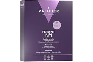 VALQUER LABORATORIOS VALQUER Kit de Permanente Profesional No1 para Cabello Normal | Tratamiento Moldeador de Rizos Permanentes | Define el Pelo Rizado con Tecnología Vplex y Suavidad Efecto Seda | 215 ml