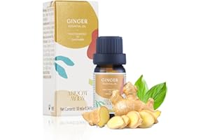 ABLOOM MOON Olio essenziale di zenzero, olio essenziale per aromaterapia, per umidificatori, diffusori, massaggi, cura dei capelli, 10ml