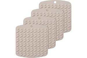 Sottopentola Silicone Set di 4 Uktunu Presine in Silicone Sottobicchieri Antiscivolo Anti-Scottatura per Cucina Resistente al Calore Fino a 250 °C Lavabile in Lavastoviglie Rosa Vecchio