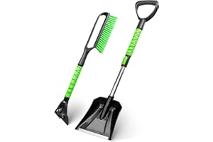 ‎SEAAES Auto Eiskratzer, SEAAES Auto Schneebürste mit ausziehbare Schneeschaufel und Schaumstoffgriff für Auto, Windschutzscheibe, Fenster, SUV, LKW