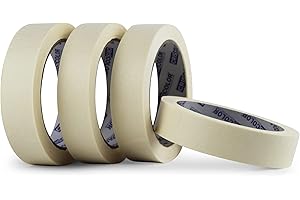 CRINSTON Nastro Adesivo di Carta per mascheratura, verniciatura - Non lascia residui, ottima adesione. (24 mm x 40 m – Confezione da 4 unità)