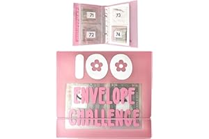 UNIGUARDIAN 100 Envelopes Money Saving Challenge,Saving Binder,Money Saving Wallet,Budget Binder,Budget Planner Book for Budgeting and Saving Money,a Challenge Book for 100 Day to Save £5,050 (Pink)