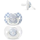 Suavinex, Pack of 2 Glow in the Dark Pacifiers, Babies 0/6 Months and Newborns, for Sleeping, with Fluorescent Ring and SX Pr