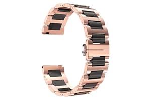 BINLUN Correa de Reloj de Acero Inoxidable Pulsera de Reloj de Cerámica Pulida Correa 12mm/14mm/16mm/18mm/20mm/22mm con Mariposa Hebilla 6 Colores