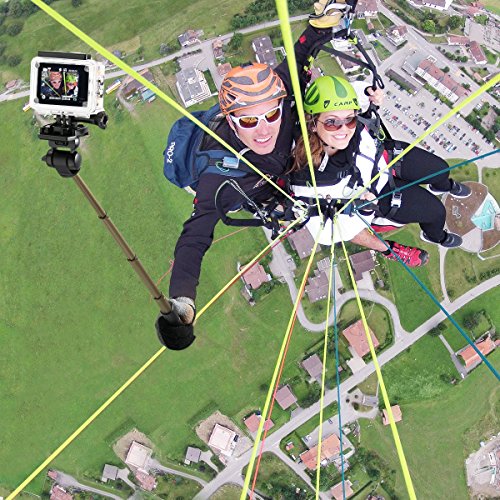 Selfie Stick Stativ mit Fernbedienung, BlitzWolf 4 in 1 Verstellbare Selfie-Stange Stab Monopod fÃ¼r Gopro Kamera iPhone X/ 8/ 7/ 7 plus/ 6s/ 6/ 5s Android Samsung und die meisten Smartphones, Ausfahrbar 360Â° bis zu 68 cm VerlÃ¤ngerbar (Schwarz)