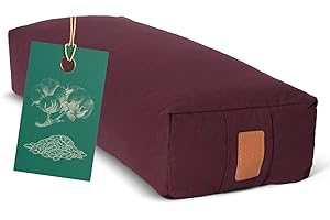 #DOYOURYOGA Bolster Yoga angolare »Paravati« con pula di Farro bio/Lung. ca 67cm e ca. 13cm Altezza - Ideale Come Cuscino Yoga/Cuscino zafu/Cuscino Meditazione/Supporto Meditazione. 100% Cotone- Marrone Terra