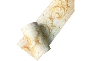 D-Simplemuji PVC Self Adhesive Gold 3D Flowers Waterproof Wall Border Decor Removable Kitchen Bathroom Tiles Stciker 10cm by 5meters