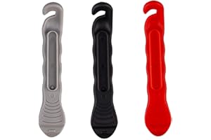 rayinblue 3pcs Bicycle Bike Tyre Lever, Premium Hardened Plastic Lever to Repair Bicycle Tube, Bicycle Bike Tire Changer Wheel Lever Remover Repair Pry Tool Kit Set for Road Bike Mountain Bike, Black Red Gray