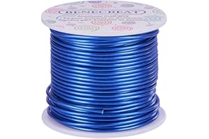 BENECREAT 12 17 18 fil d'aluminium de la jauge (calibre 12, 100FT) anodise artisanat de bijoux faisant perler Floral fil d'artisanat en aluminium colore - bleu