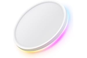LuminexDesigns LED Ceiling Light Dimmable Smart – 24W Flat Ceiling Lamp with RGB Backlight, WiFi App Remote & Voice Control, Compatible with Alexa & Google Assistant for Living Room Bedroom Kitchen