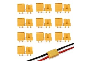 FLY RC 20PCS 10Pairs XT30 Bullet Connectors Plugs Male & Female for RC Car/Boat/LiPo Battery