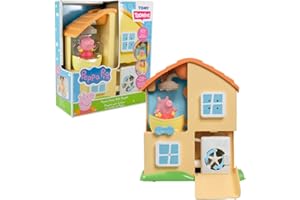 Tomy Toomies E73415 Peppa's House Badespielset Peppa Pig Spielzeug Fenstersprenger & Waschmaschine – Arbeitsdusche & Badewanne Kinder ab 18 Monaten, Mehrfarbig