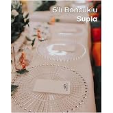 ARVALE Boncuklu Supla Sunum Servis Organizasyon D&uuml;ğ&uuml;n Tabağı Malzemesi Plastik | 6 Adet