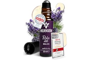 ‎HELDENGRÜN Heldengrün® BIO Roll-On "Ruhezeit" [100% NATURREIN] Anti-Stress Duft - Dermatologisch getestet - Stressfrei Roll On mit Bio-Lavendel & Zirbe - 2-in-1: Duft & Pflege