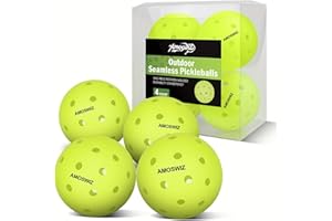 Amoswiz Outdoor-Pickleball-Bälle, verbesserte nahtlose Outdoor-Pickleball-Bälle, 4 Stück, langlebig für das Training