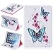Produktbild Roreikes Apple iPad mini 1 / 2 / 3 Hülle, Blumenmuster Muster TPU Leder Flip Magnetverschluss Wallet Kreditkarte ID Card Slots Magnetic TPU Leder Beschützer Tasche Hülle Etui Schale mit Standfunktion Weich TPU Innere Hülle Case leder Flip Beschützer Haut Schutzfolie Case für Apple iPad mini / iPad mini 2 / iPad mini 3