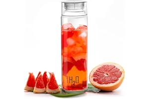 CELLO H2O Glass Water Bottle for Office & Daily Use 920 ml, Transparent | Durable & Stylish, Freezable & Fridge Safe, Leakproof Wide Mouth Leadfree Toughened Glass Water Bottle For Kitchen & Travel