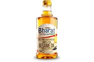 Bharat Cold Pressed Sesame Oil (Gingelly Oil) 1 Litre | 100% Pure & Natural | Wood Pressed | Rich in Vitamin E | Ideal for Cooking, Pickling & Asian Cuisine