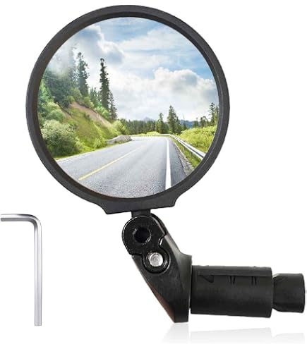 2 Pièces Rétroviseur Vélo 360° Rotatif HD - Miroir Convexe Compatible Guidon 18-22mm - Pour VTT, City Bike, E-Bike, Trottinette