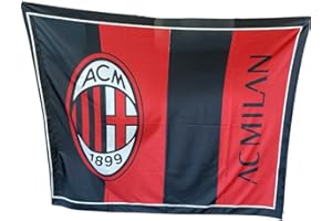 3R SPORT S.R.L. Bandierone Milan Ufficiale cm 140 x 174 Rossonero | Bandiera Milan Grande Ufficiale Rossonera BGSMIRN